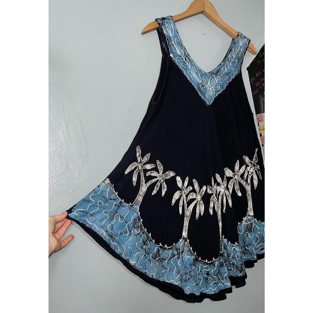 Dark Beachy Rayon Tank Top OSFM One Size Embroidered Vacation Resort Whimsigoth